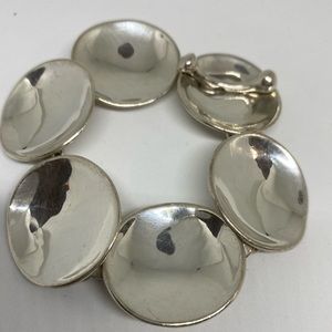 Robert Lee Morris (RLM) Sterling Disc 8” Link Bracelet With Toggle Closure